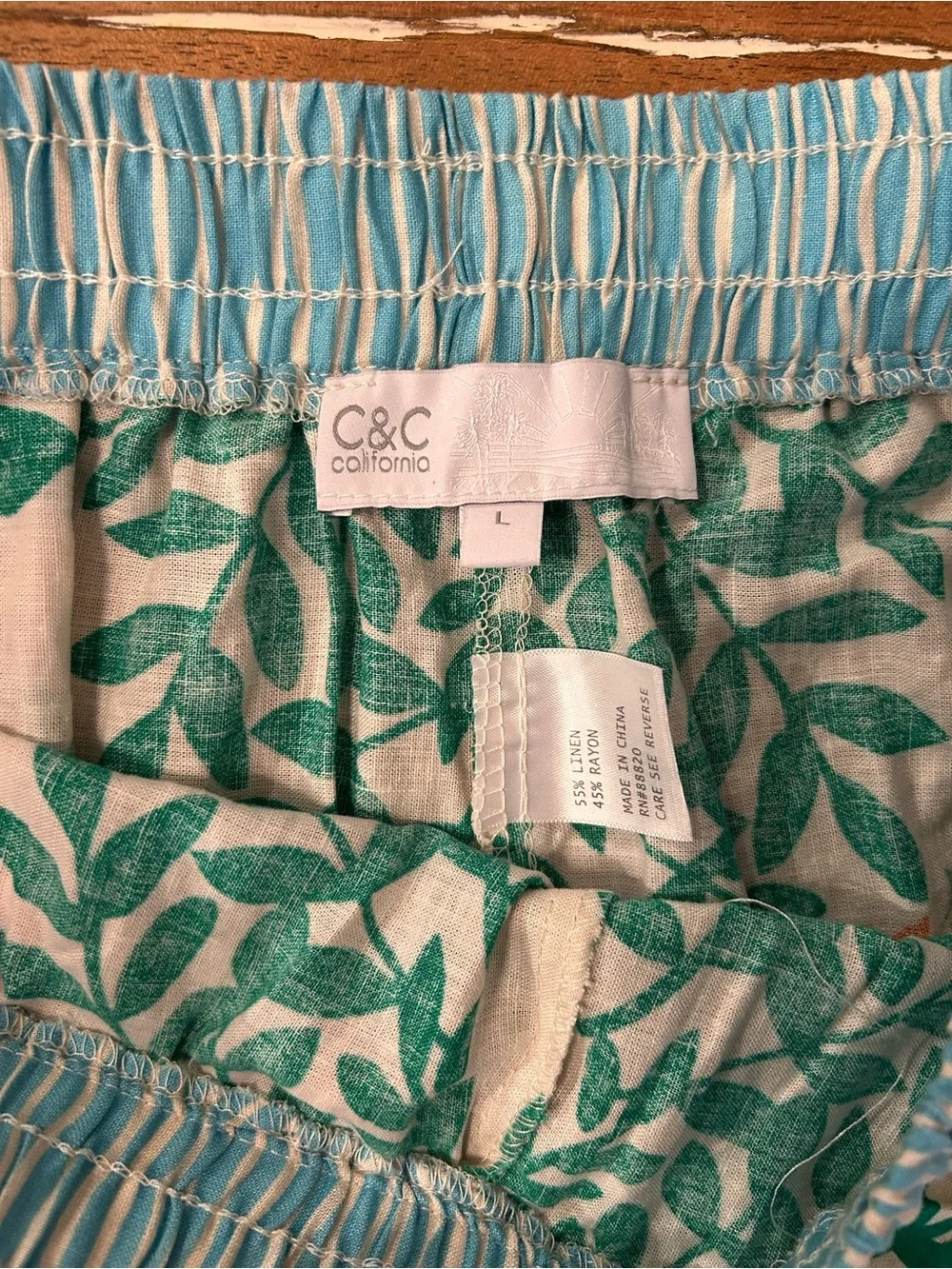 Tropical Orange Palm Two-Piece Set. C&C California. Large.